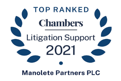 Manolete Partners only firm ranked Band 1 for Insolvency Litigation Funding Chambers Litigation Support Guide 2021
